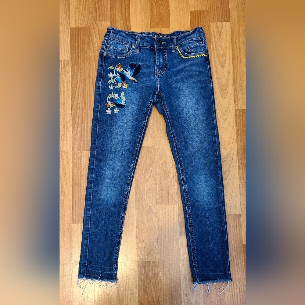 Vigoss The Jagger Girls Embroidered Ankle Skinny Jeans Size 10